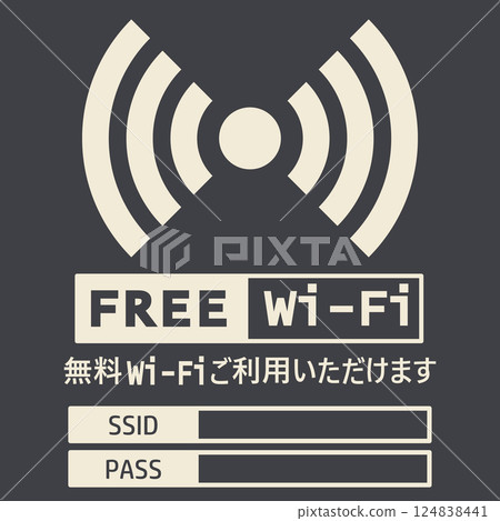 插圖素材公告板：免費Wi-Fi、網路、網路、電腦、手機 124838441