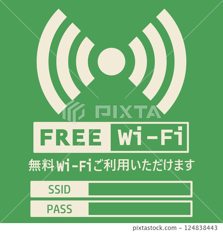插圖素材公告板：免費Wi-Fi、網路、網路、電腦、手機 124838443