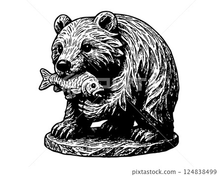 Wooden Carved Bear 2 124838499