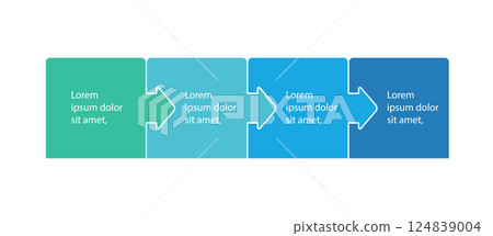 Infographics step blocks as puzzle jigsaw pieces. Infographics presentation template. Business process design. Flat vector illustration Infographics step blocks as puzzle jigsaw pieces. Infographics presentation template. Business process design. Flat vector illustration 124839004