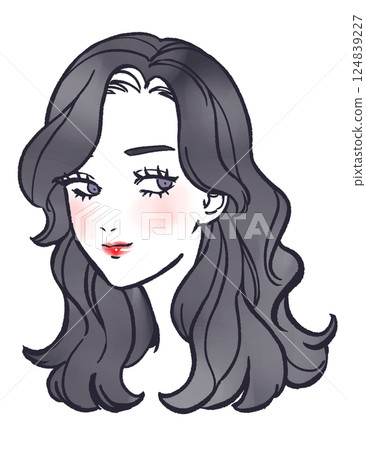 從側面看女人的臉 從側面看女人的臉 124839227