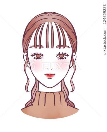 女人正面插圖 女人正面插圖 124839228