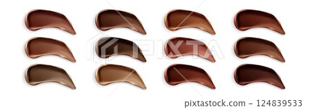 Dark skin foundation strokes set 124839533