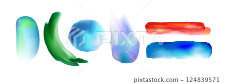 Watercolor brushes set isolated on white 124839571