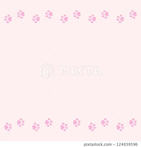 Paw print background illustration, pink 124839596