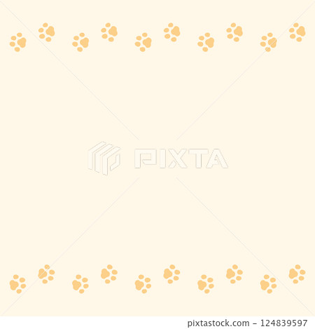 Paw print background illustration, orange color 124839597