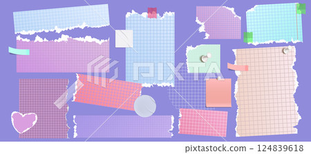 Torn paper sheet set 124839618