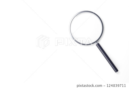 3D illustration_magnifying glass 3D illustration_magnifying glass 124839711