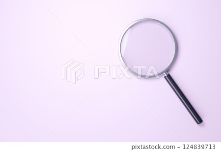 3D illustration_magnifying glass 3D illustration_magnifying glass 124839713