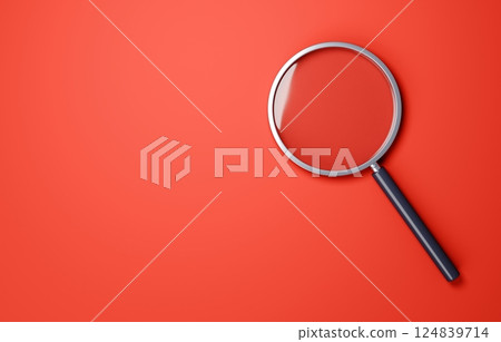 3D illustration_magnifying glass 3D illustration_magnifying glass 124839714