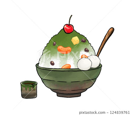 Anmitsu Matcha Shaved Ice 124839761