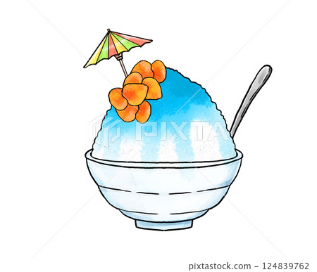 Blue Hawaii Mango Shaved Ice 124839762