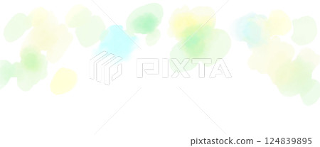 A light-transmitting background illustration of pale yellow, yellowish green, and light blue watercolors 124839895