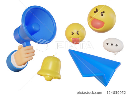 social network media 3D icons 124839952