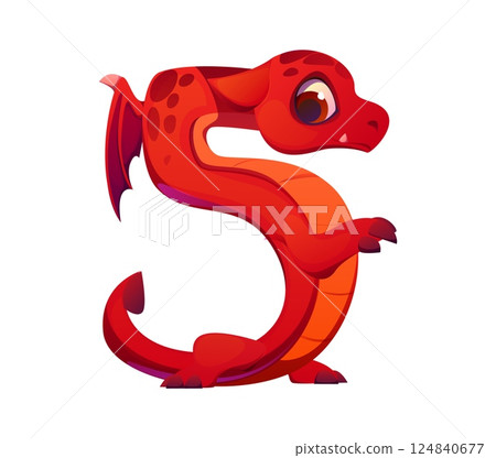 Asian red dragon character font digit 5 five. Fairy animal personage typeface numeral symbol, reptile vector kids ABC type number. Fantasy dragon character mathematics typeface digit or font figure Asian red dragon character font digit 5 five. Fairy animal personage typeface numeral symbol, reptile vector kids ABC type number. Fantasy dragon character mathematics typeface digit or font figure 124840677