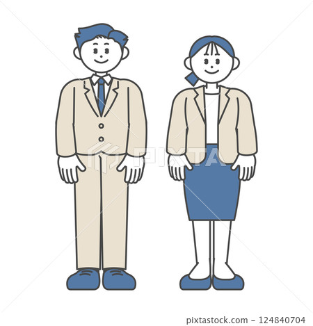 Men and women standing in suits Men and women standing in suits 124840704