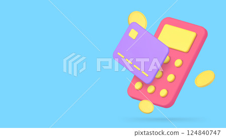 Banking accounting user bill balance budget calculation control 3d icon realistic vector 124840747