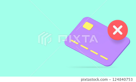 Banking account credit debit card block refusal payment banner copy space vector illustration Banking account credit debit card block refusal payment banner copy space vector illustration 124840753