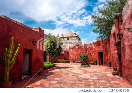 Santa Catalina Monastery Courtyard in Arequipa, Peru Santa Catalina Monastery Courtyard in Arequipa, Peru 124840899
