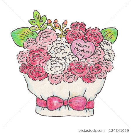 康乃馨花束的插圖 124841059