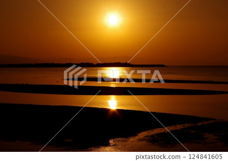 國東半島、瑪塔瑪海岸日落、小金路 國東半島、瑪塔瑪海岸日落、小金路 124841605