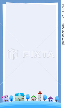 Simple cityscape vector illustration frame vertical background Simple cityscape vector illustration frame vertical background 124841761