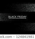 Silver dust on black background, Black Friday text design 124841981