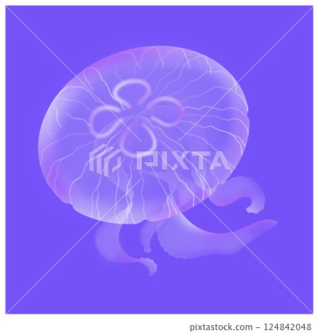 Moon jellyfish_purple 124842048