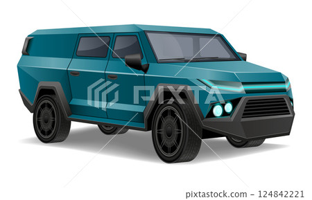 off road car to overcome restrictions and perform special tasks vector illustration 124842221