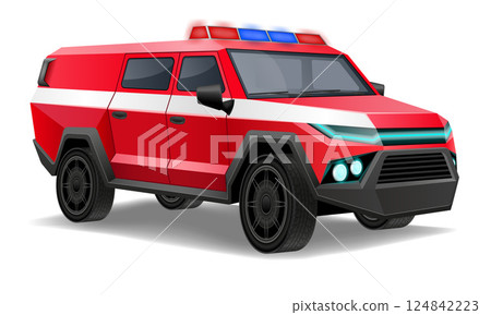 off road car to overcome restrictions and perform special tasks vector illustration 124842223