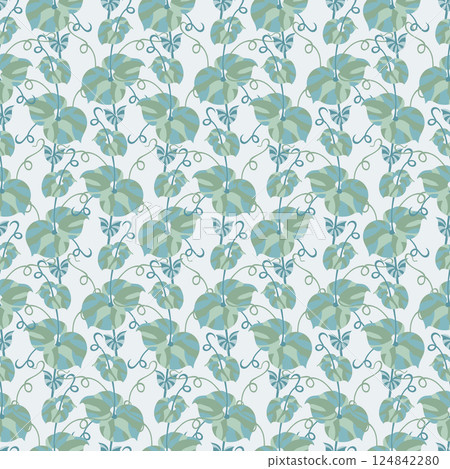 Leafy Vines Seamless Vector Pattern 124842280