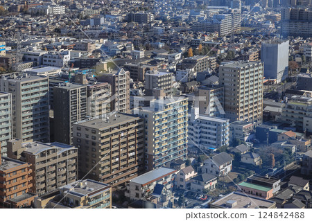 the Residential and Commercial Buildings in Tokyo Japan Dec 8 2024 124842488
