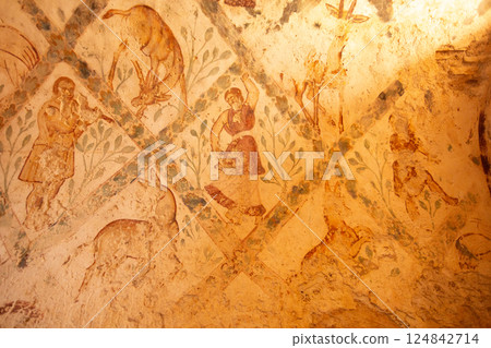 Qusayr Amra, Jordan frescoes of desert castle 124842714