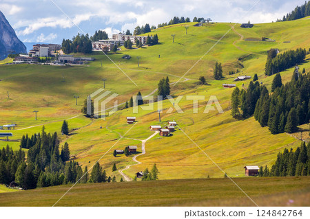 Dolomites Alpe di Siusi, Italy landscape Dolomites Alpe di Siusi, Italy landscape 124842764