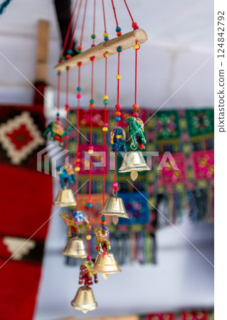 Traditional Bedouin souvenir bells, Petra, Jordan 124842792