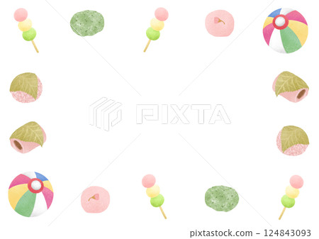 春天的饅頭和紙氣球相框 124843093