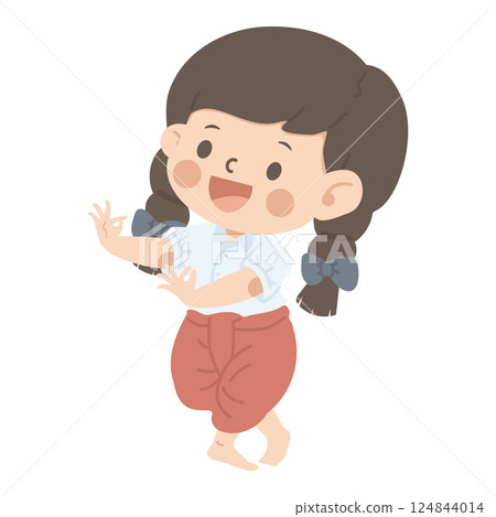 Kid girl student Thai dancer Kid girl student Thai dancer 124844014
