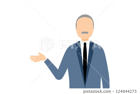 穿著西裝的商人交談的簡單插圖 穿著西裝的商人交談的簡單插圖 124844273