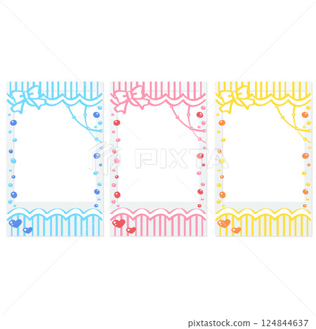 Graffiti Cheki Instant Camera Decoration Frame Pink Cyan Yellow Graffiti Cheki Instant Camera Decoration Frame Pink Cyan Yellow 124844637