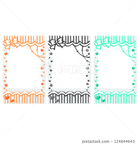 Graffiti Cheki Instant Camera Decoration Frame Orange Black Mint 124844643