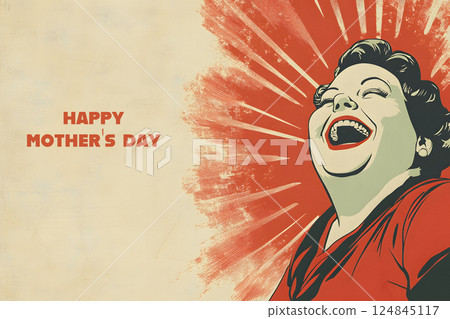 woman and text happy mothers day, generative AI 124845117