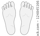 腳底單色插圖 腳底單色插圖 124845166