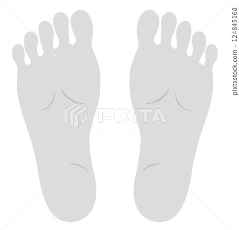 腳底單色插圖 124845168