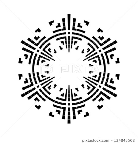 Radial Geometric Circle Pattern. Abstract Design Element. 124845508
