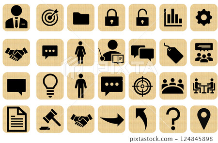 Graphic material illustrations of icons used for business 124845898