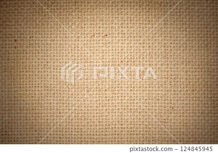 Brown sackcloth woven texture background in natural pattern. 124845945