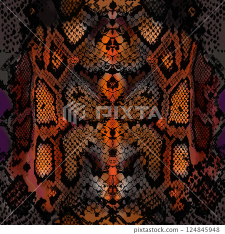 Snake skin seamless pattern. Reptile seamless texture. Animal print.  124845948