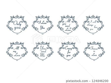 Set of Valentines ,lettering. 124846200