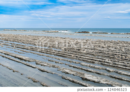 Nichinan Coast, Devil's Washboard, Wave-Shaped Rocks, Miyazaki 124846323