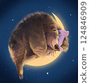 illustration with bear on the moon 124846909